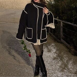 Chic Black and White Coat